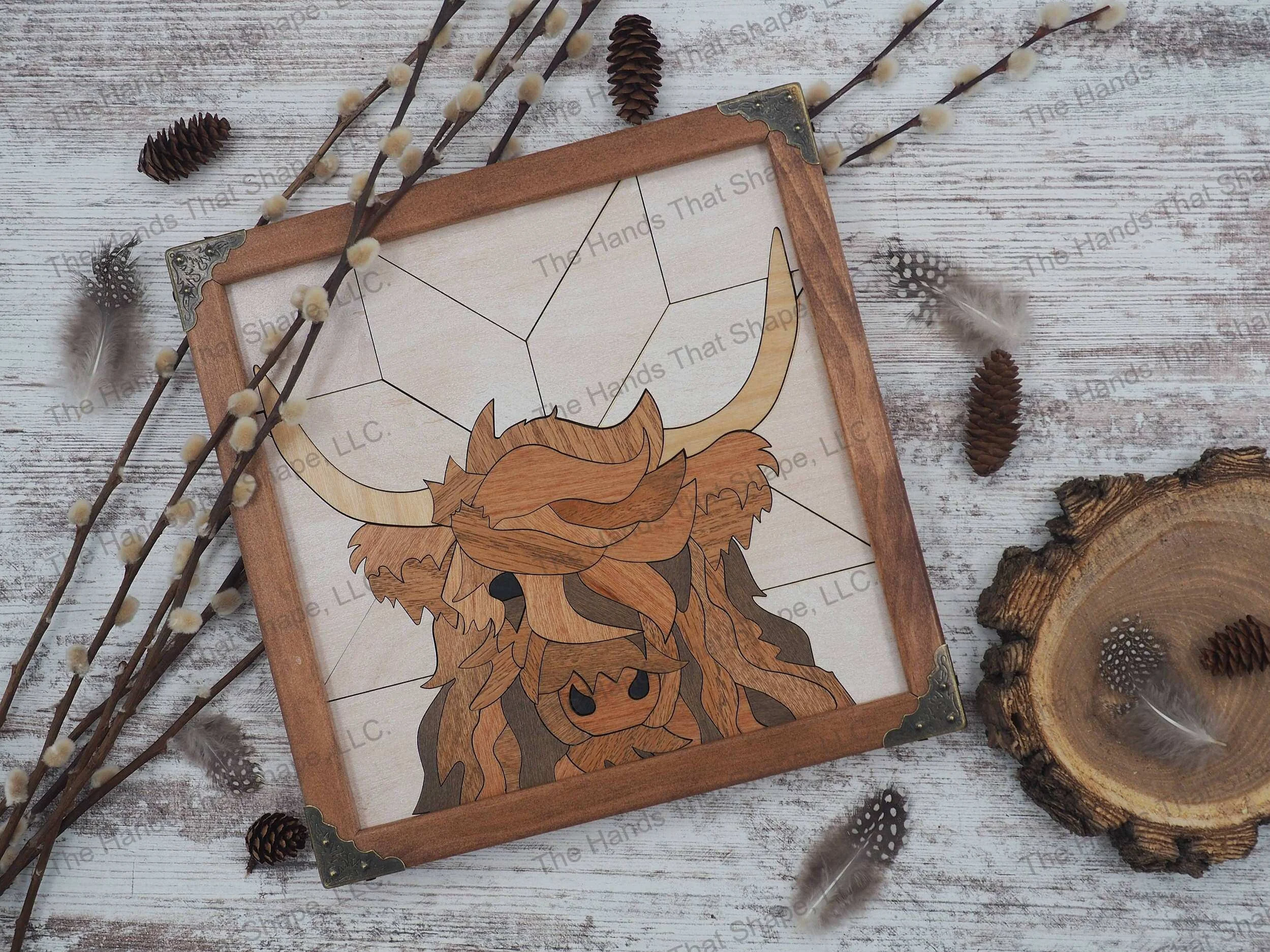 Highland Cow Wood Wall Art