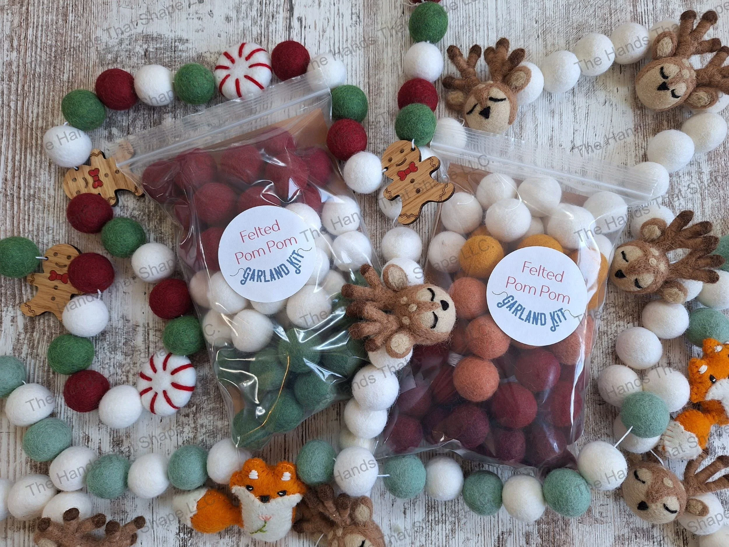 Felted Pom Pom Garland DIY Kit