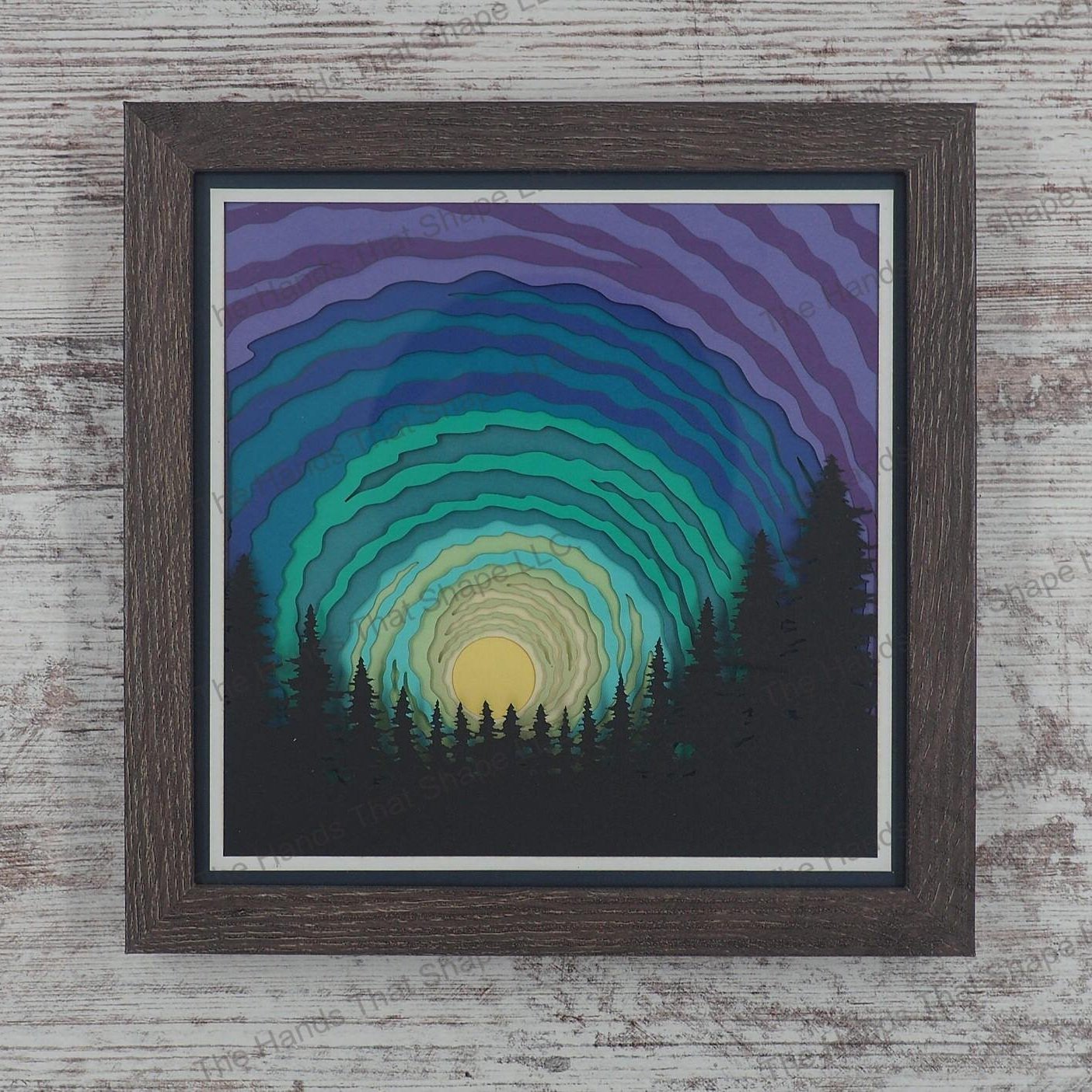  Northern Lights Layered Paper Art Shadow Box
