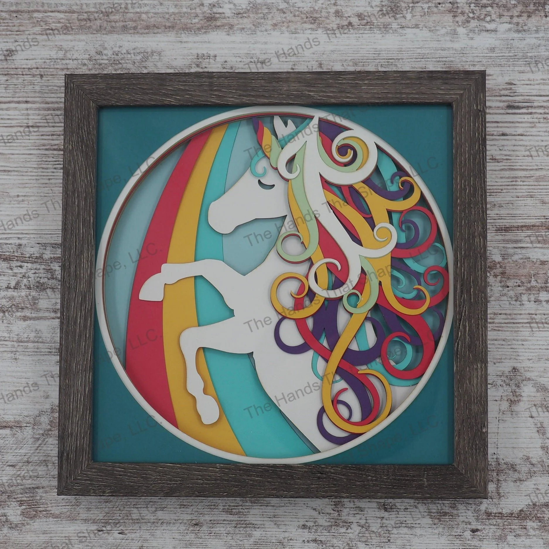 Unicorn Layered Paper Art Shadow Box