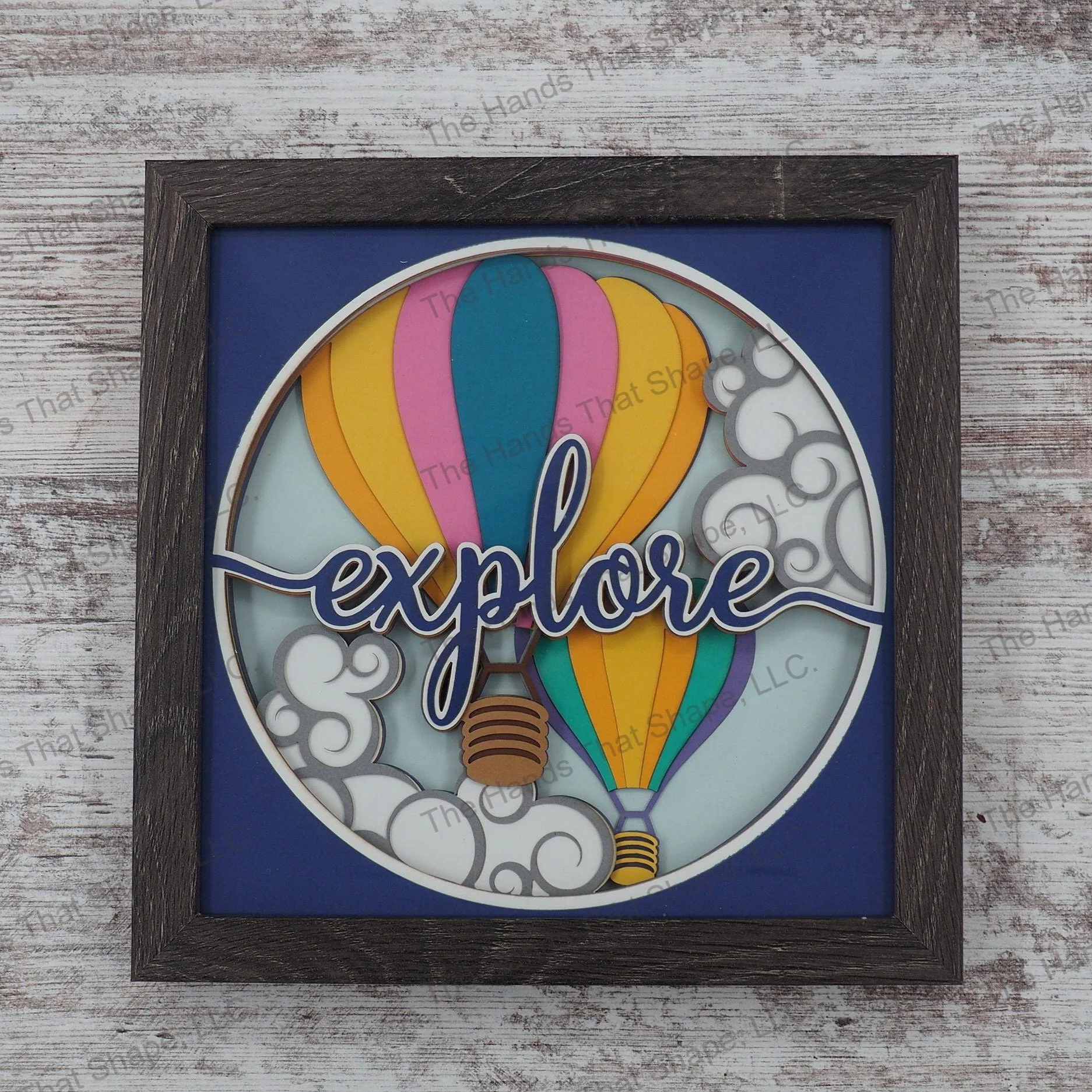 Explore Hot Air Balloon Layered Paper Art Shadow Box