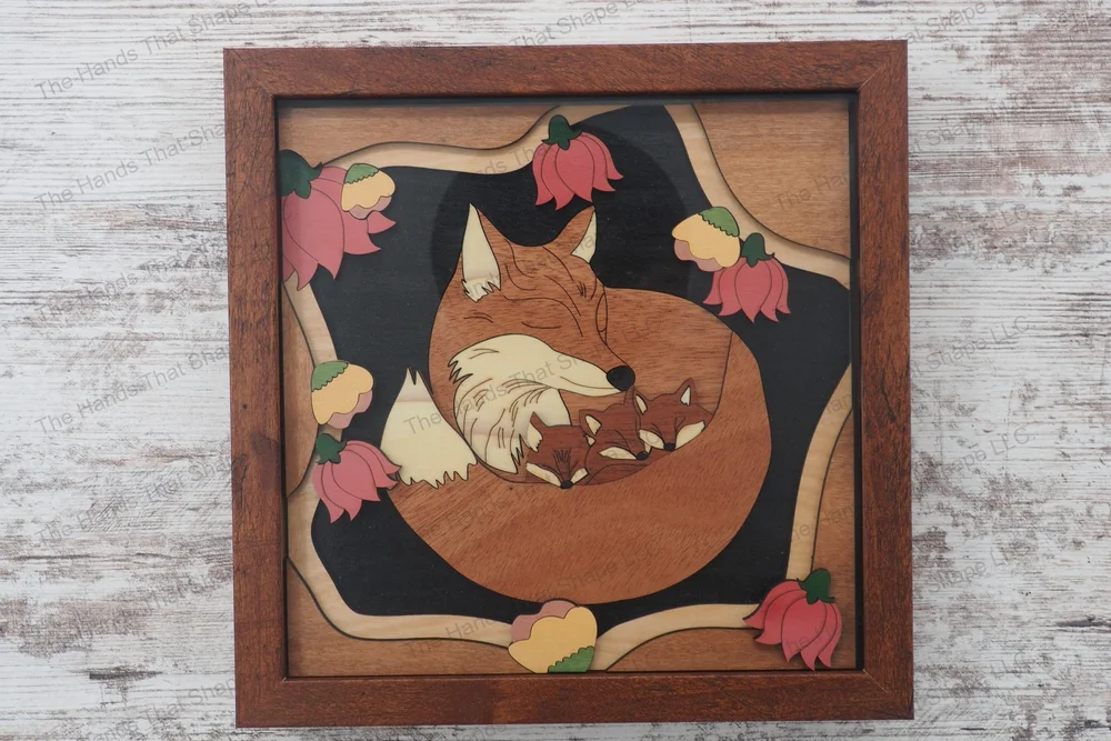 Rustic Homestead: Barn on a Farm Wood Inlay Laser Ready File