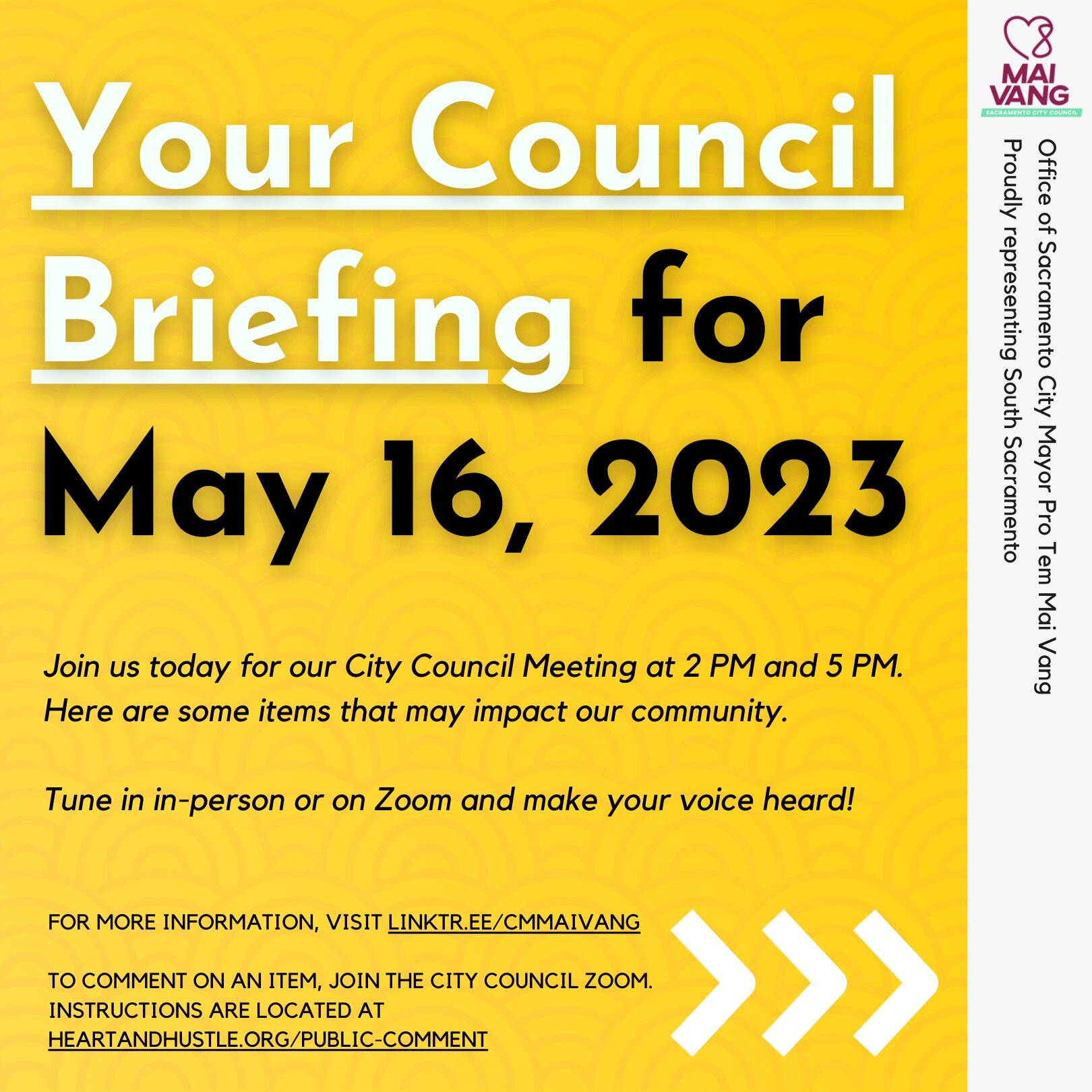 📢 Don't miss the opportunity to stay informed and engaged as we discuss crucial matters that could shape our community's future. Join us today for our City Council Meeting at 2 PM and 5 PM!

📝 Here are a few key items on the agenda that could have 