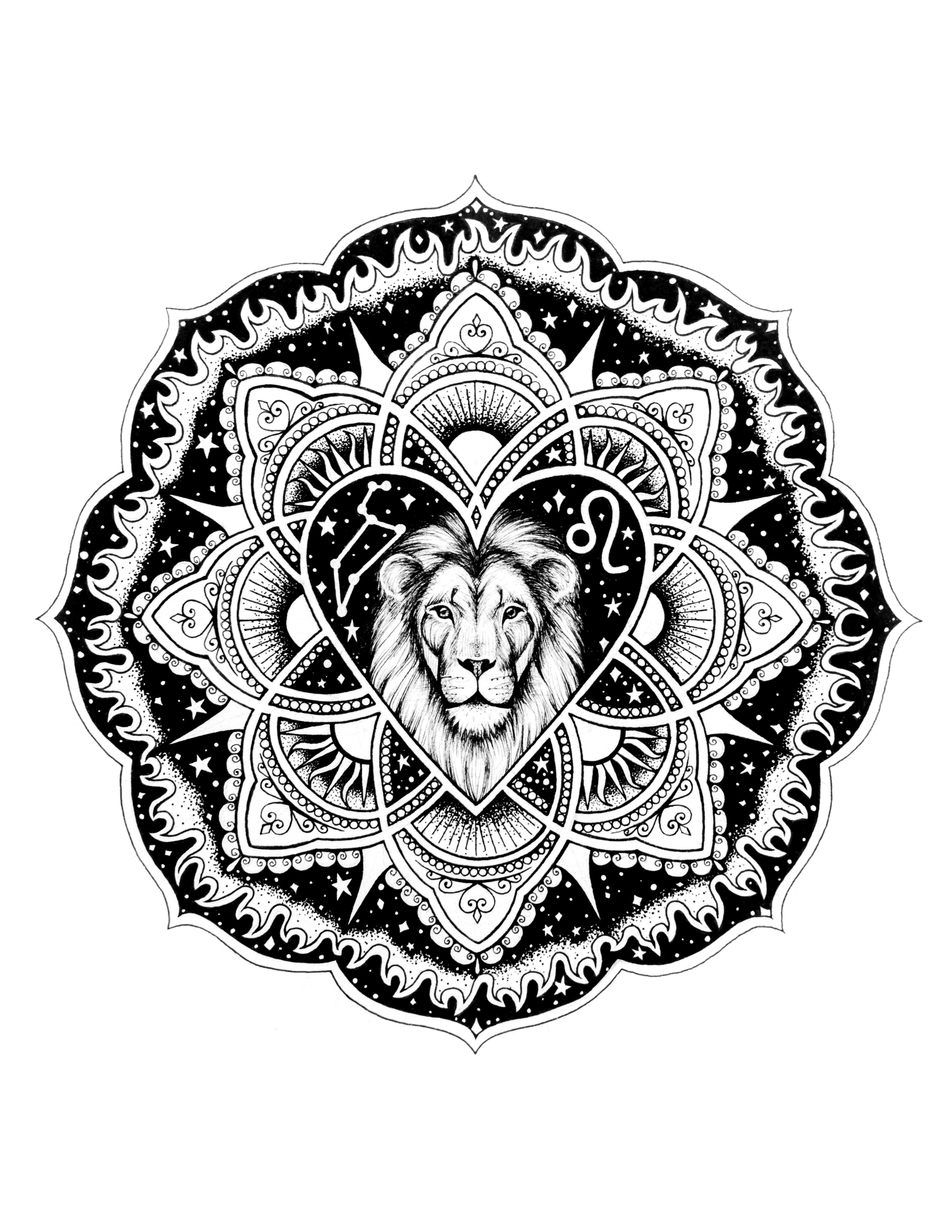 Leo Zodiac Mandala