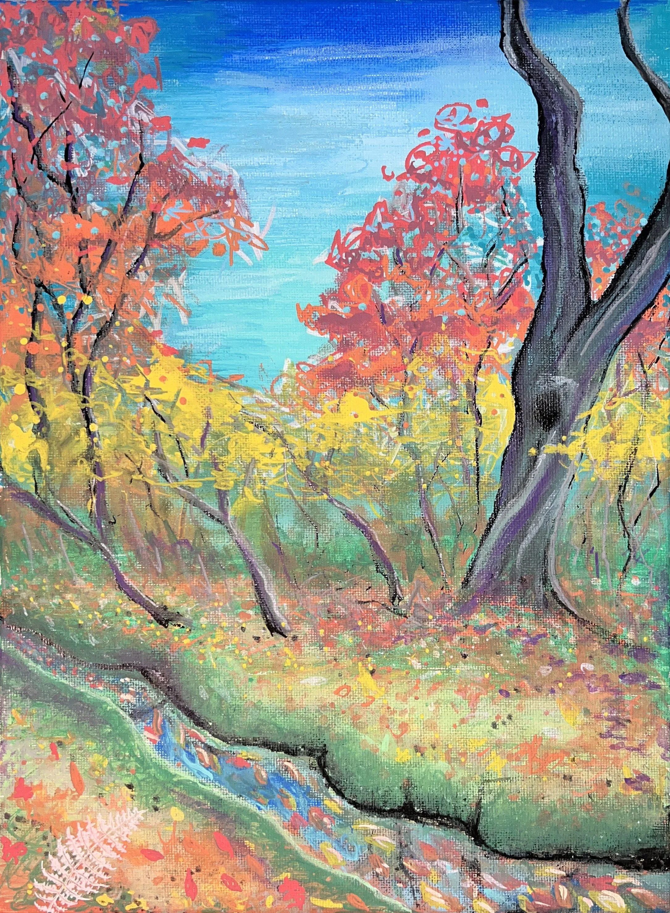 A Walk Through Autumn Woods
Acrylic on Canvas