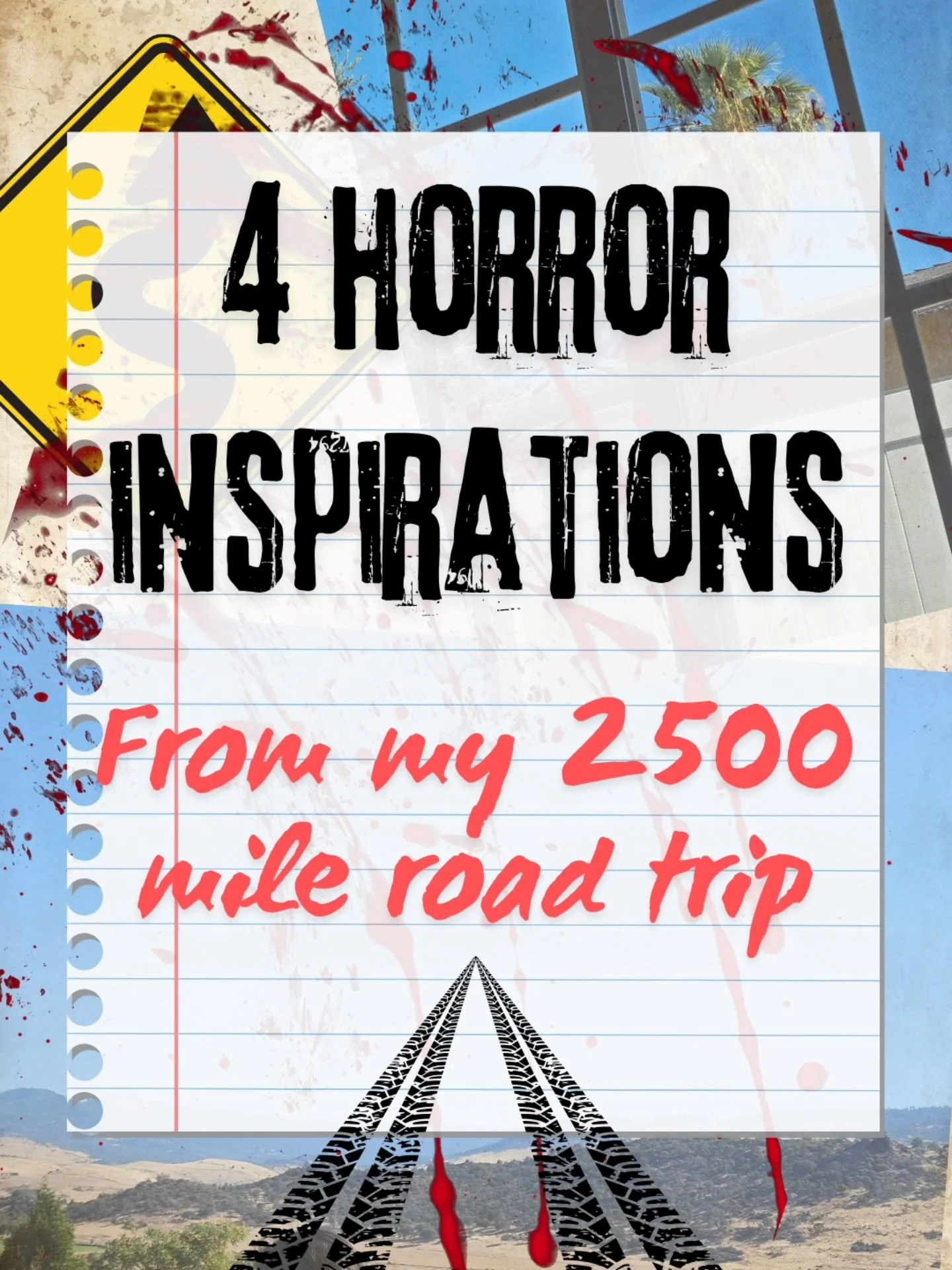That inspiration comes from the strangest places! Here are 4 ideas that the muses hit me with while on the road with my family. 

Where do you get YOUR stories from?

#horror #inspiration #scary #roadtrippin