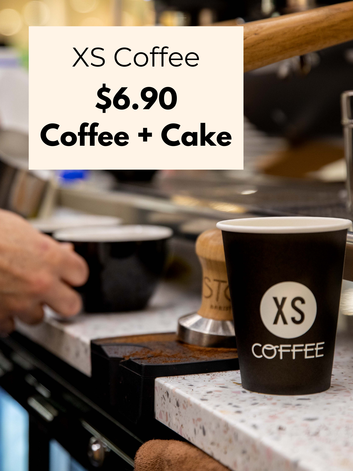 XS Coffee: $6.90 Coffee + Cake Deal