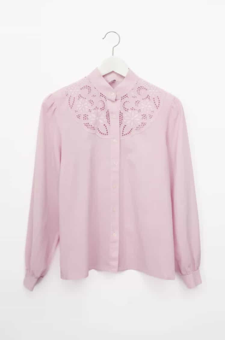 premium vintage mode bluse rosa