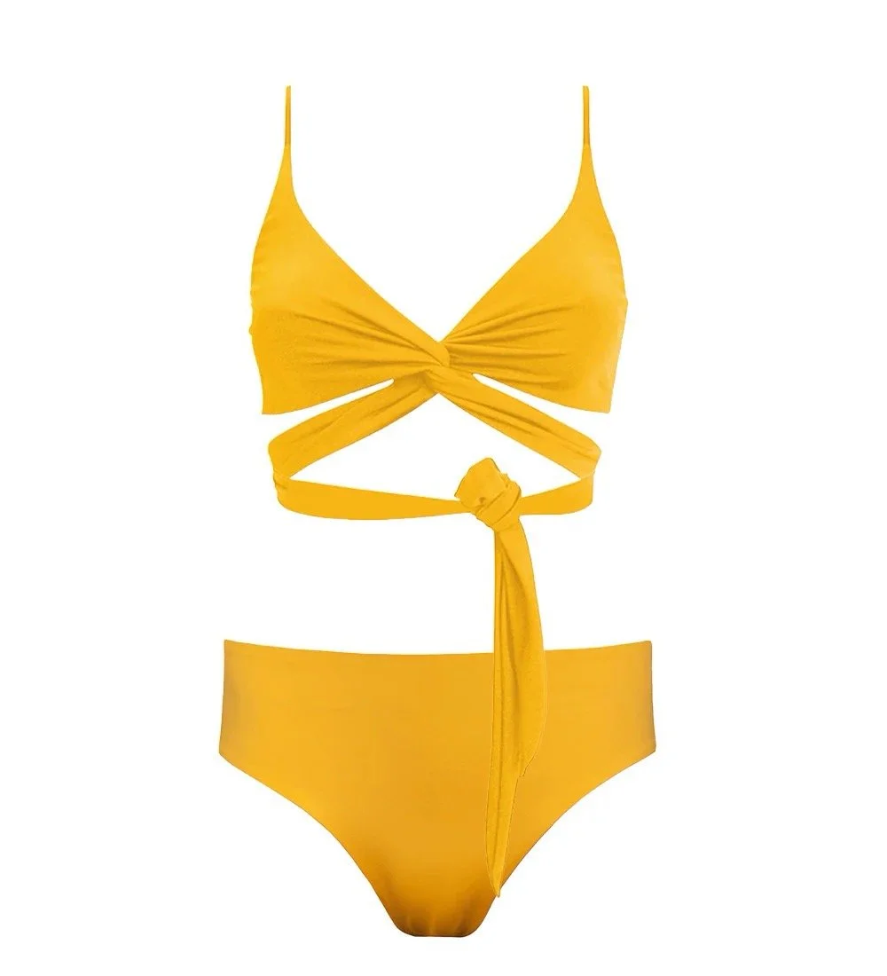 nachhaltiger bikini in gelb von anekdot