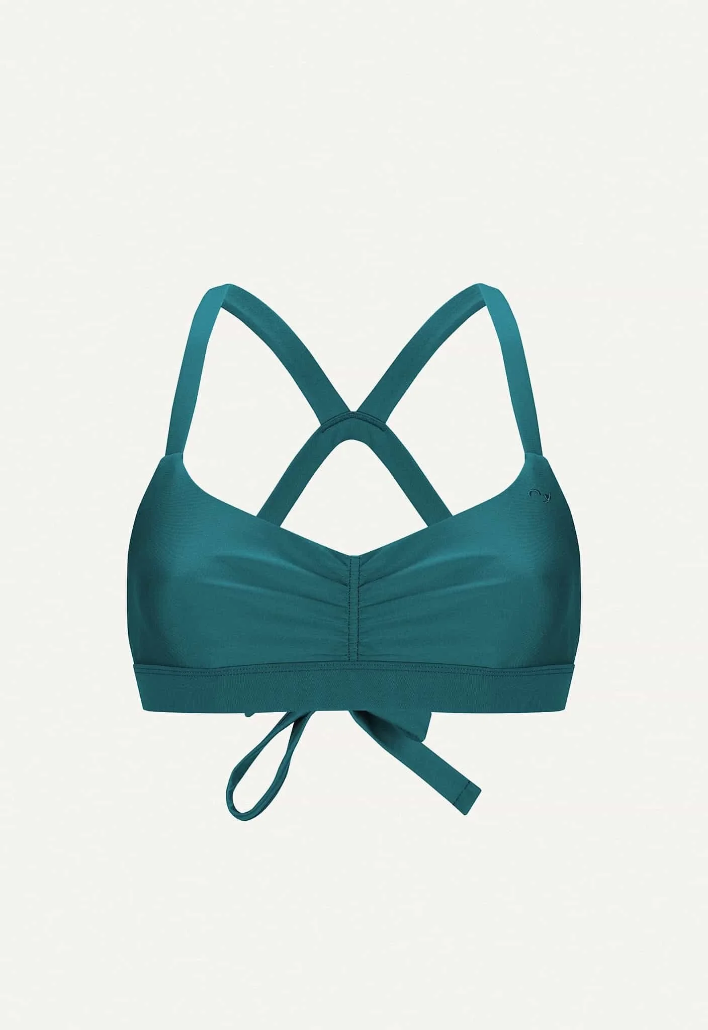 nachhaltiges bikinitop in petrol von oy surf