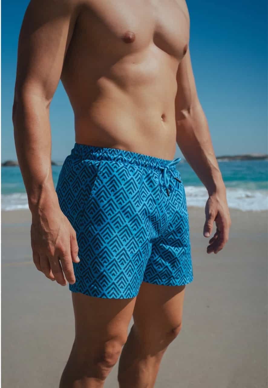 nachhaltige badeshorts blau der marke narwal