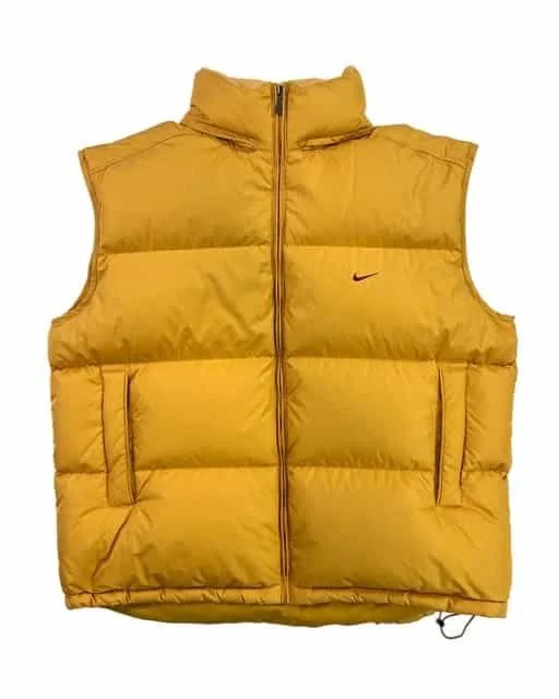 nike vintage pufferweste gelb