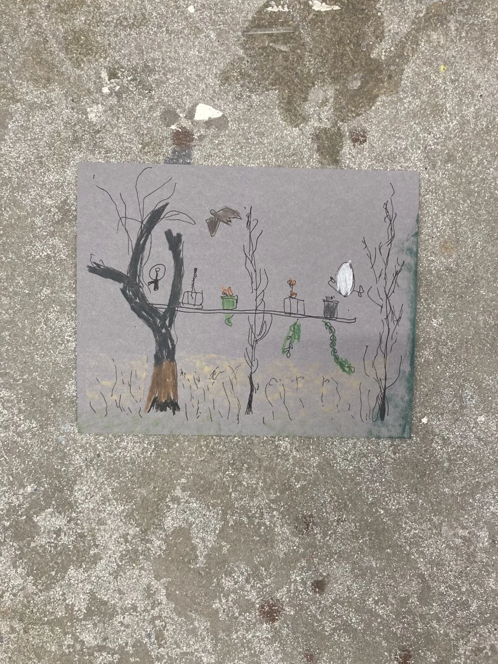 Studio Residency (View) 08 - Grey Mounting Card, Koh-I-Noor Progresso Pencil, Tombow Brush Pen 04-27.12.2025