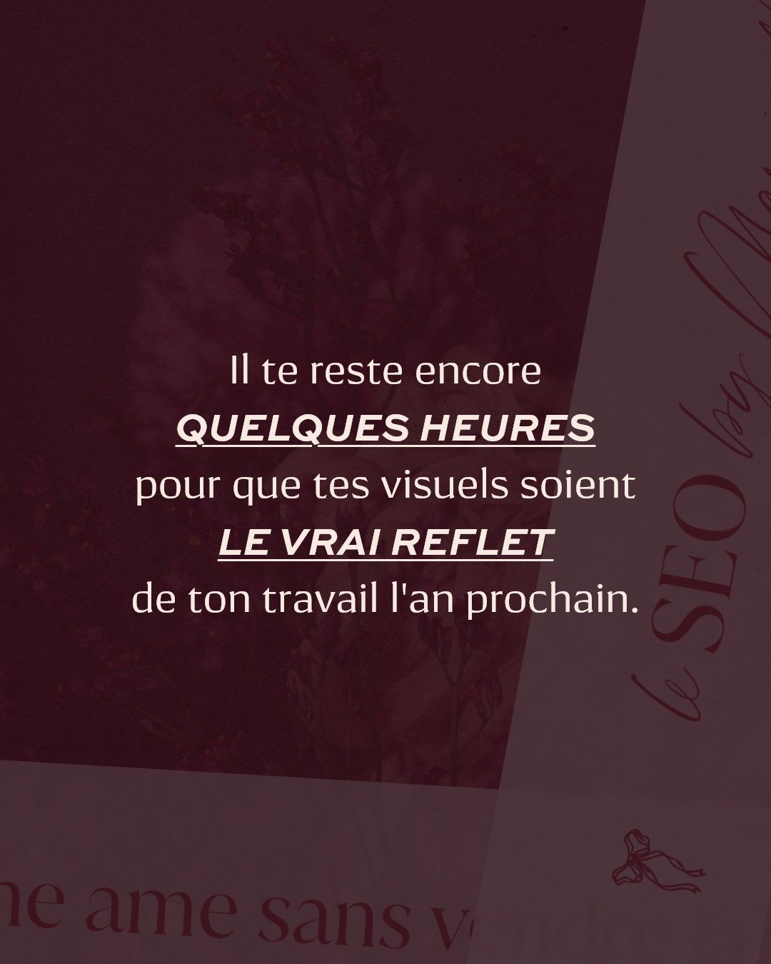 Ma biche, il te reste encore quelques heures pour r&eacute;server ton Point Cr&eacute;atif pour que tes visuels soient enfin le vrai reflet de ton travail !! 

Cr&eacute;er des visuels ne doit pas rimer avec crise d'angoisse ou "refaire son iden