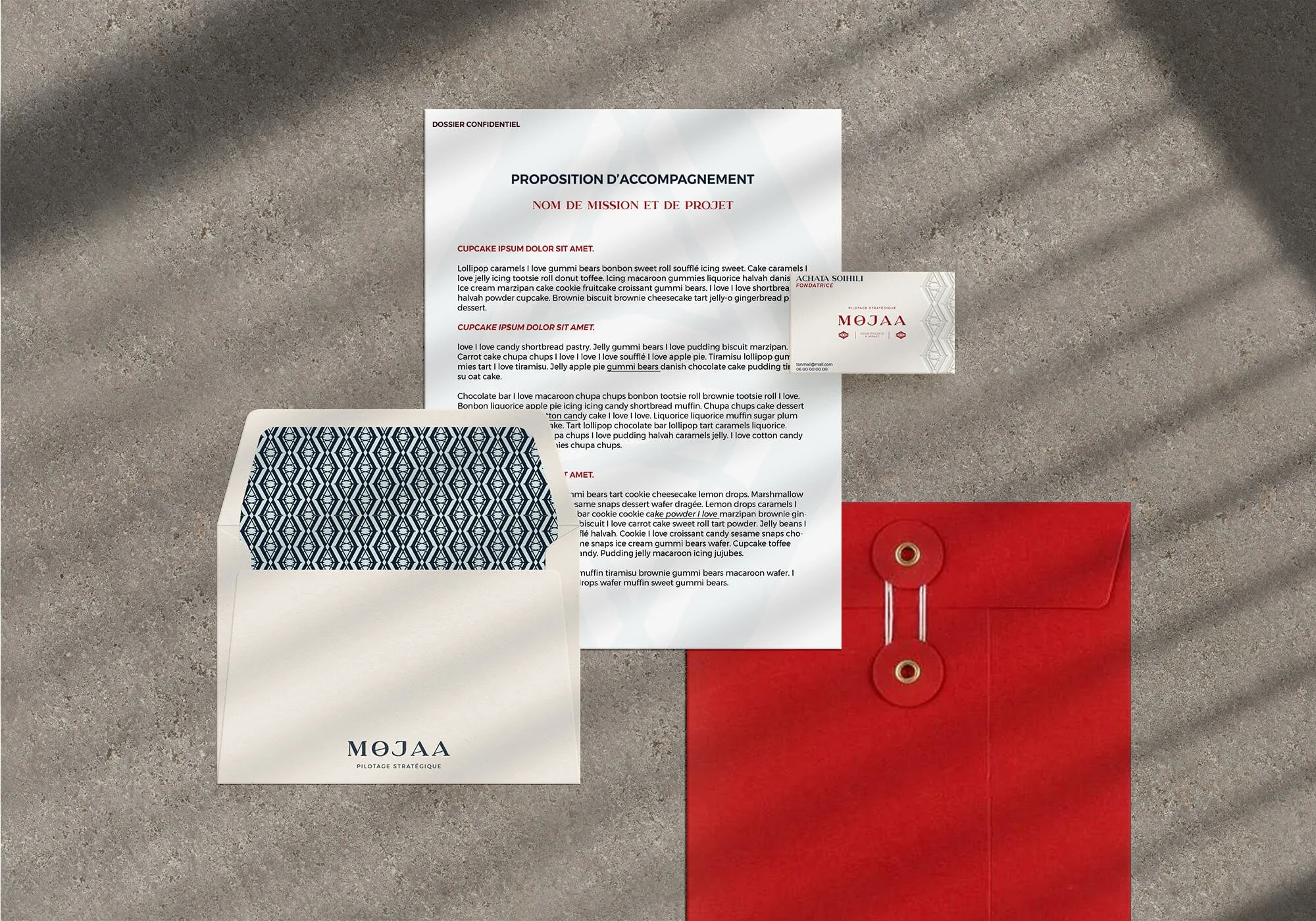 Identité visuelle petit budget Mojaa - supports de com