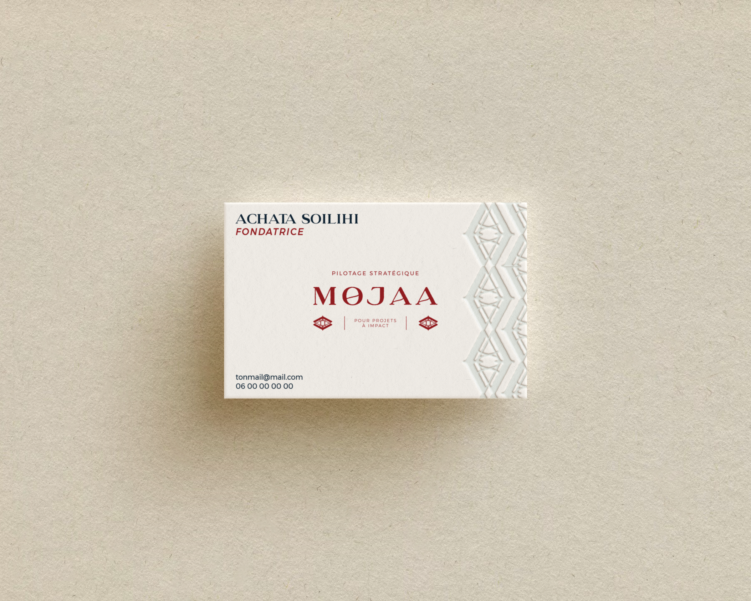 Identité visuelle petit budget Mojaa - carte de visite