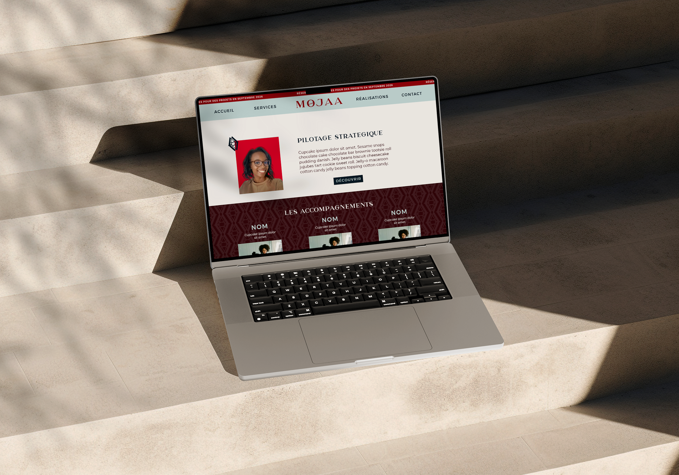 Identité visuelle petit budget Mojaa - site internet