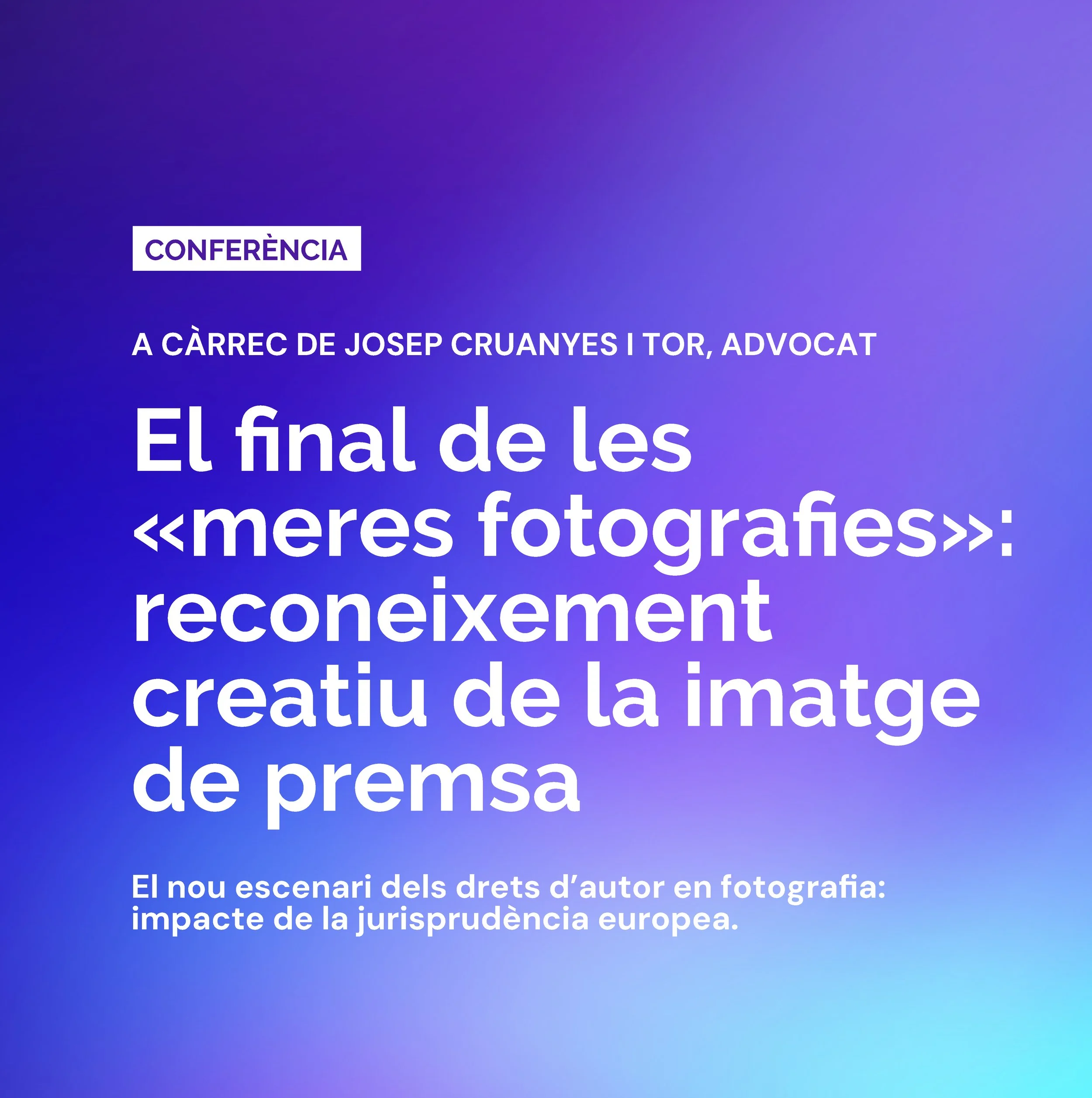 CONFERENCIA: El fin de las «meras fotografías»: el reconocimiento creativo de la imagen de prensa.