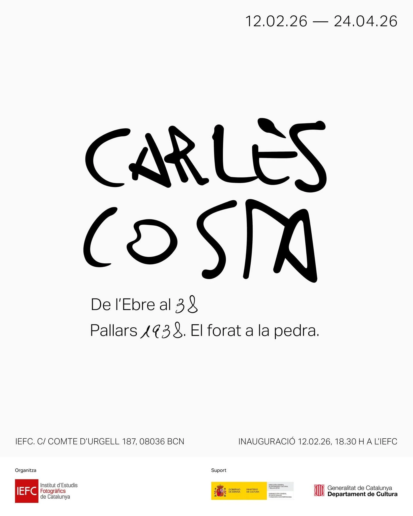 Exposición “𝘋𝘦 𝘭'𝘌𝘣𝘳𝘦 𝘢𝘭 𝟥𝟪” i 𝘗𝘢𝘭𝘭𝘢𝘳𝘴 𝟣𝟫𝟥𝟪. 𝘌𝘭 𝘧𝘰𝘳𝘢𝘵 𝘢 𝘭𝘢 𝘗𝘦𝘥𝘳𝘢” de Carles Costa