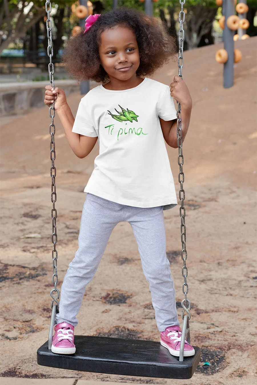 Kid wearing a ti pima tshirt