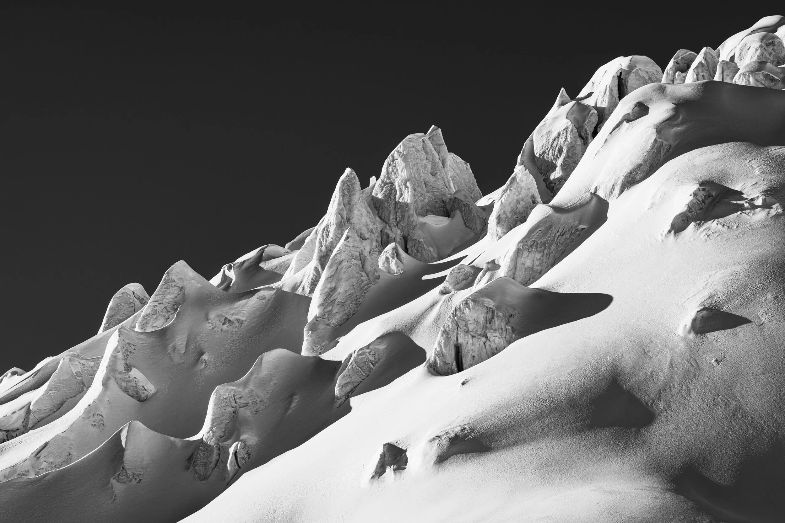 Glacier with Black Sky