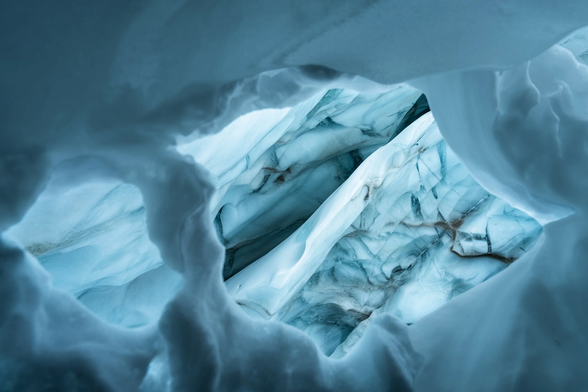 Ice Behind Snow Curtains 