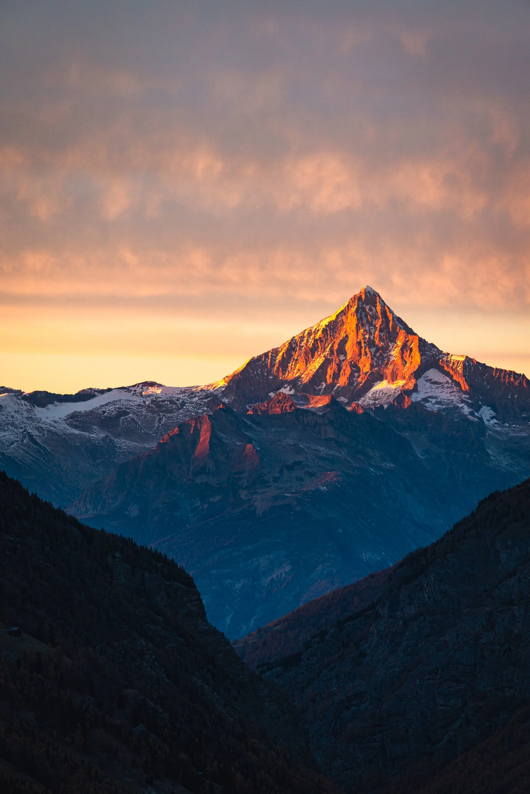 Late November Fire on Bietschhorn