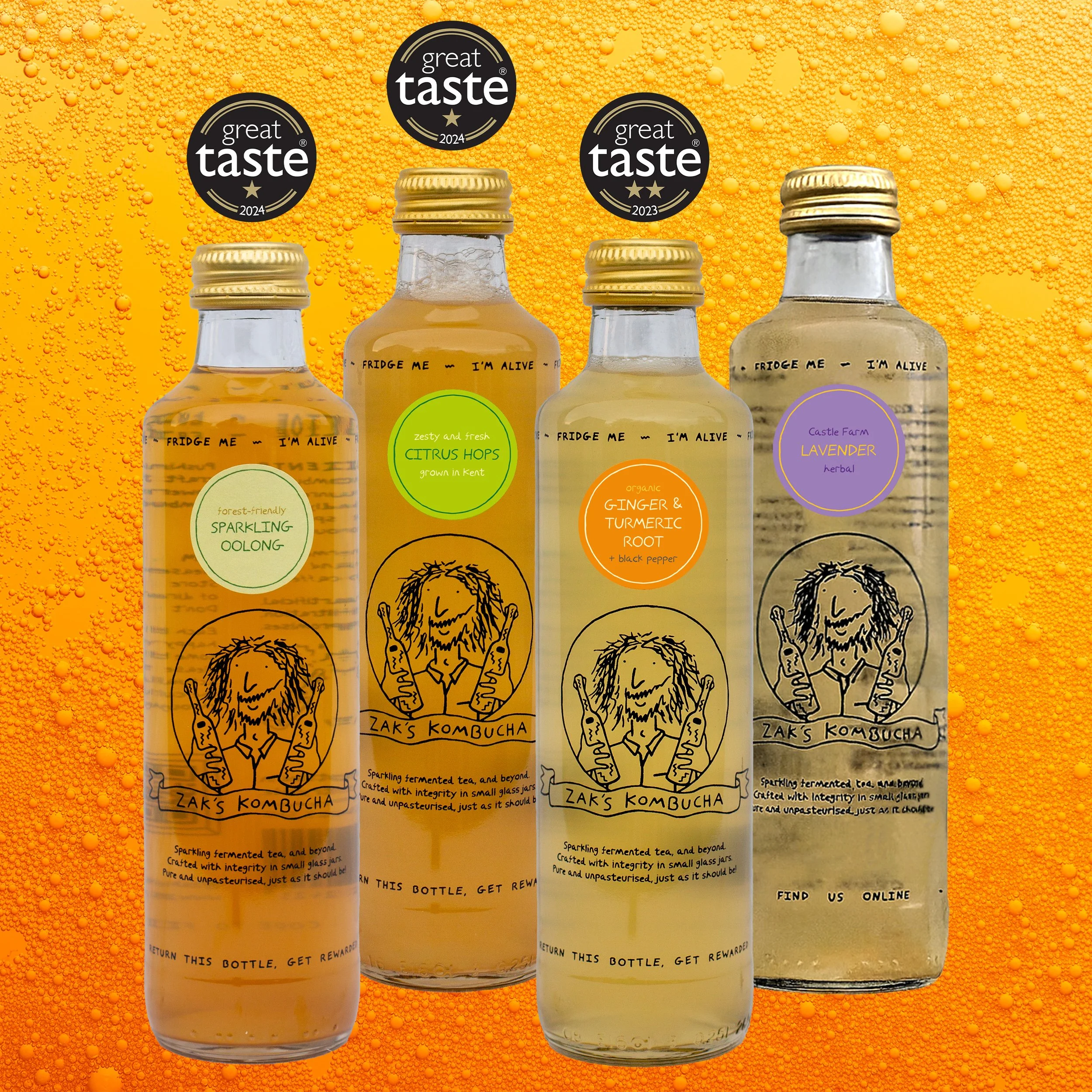 Case of Zak's Kombucha (250ml)