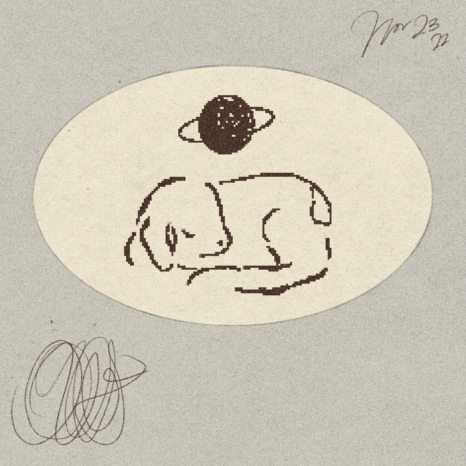 pixel art sleeping lamb