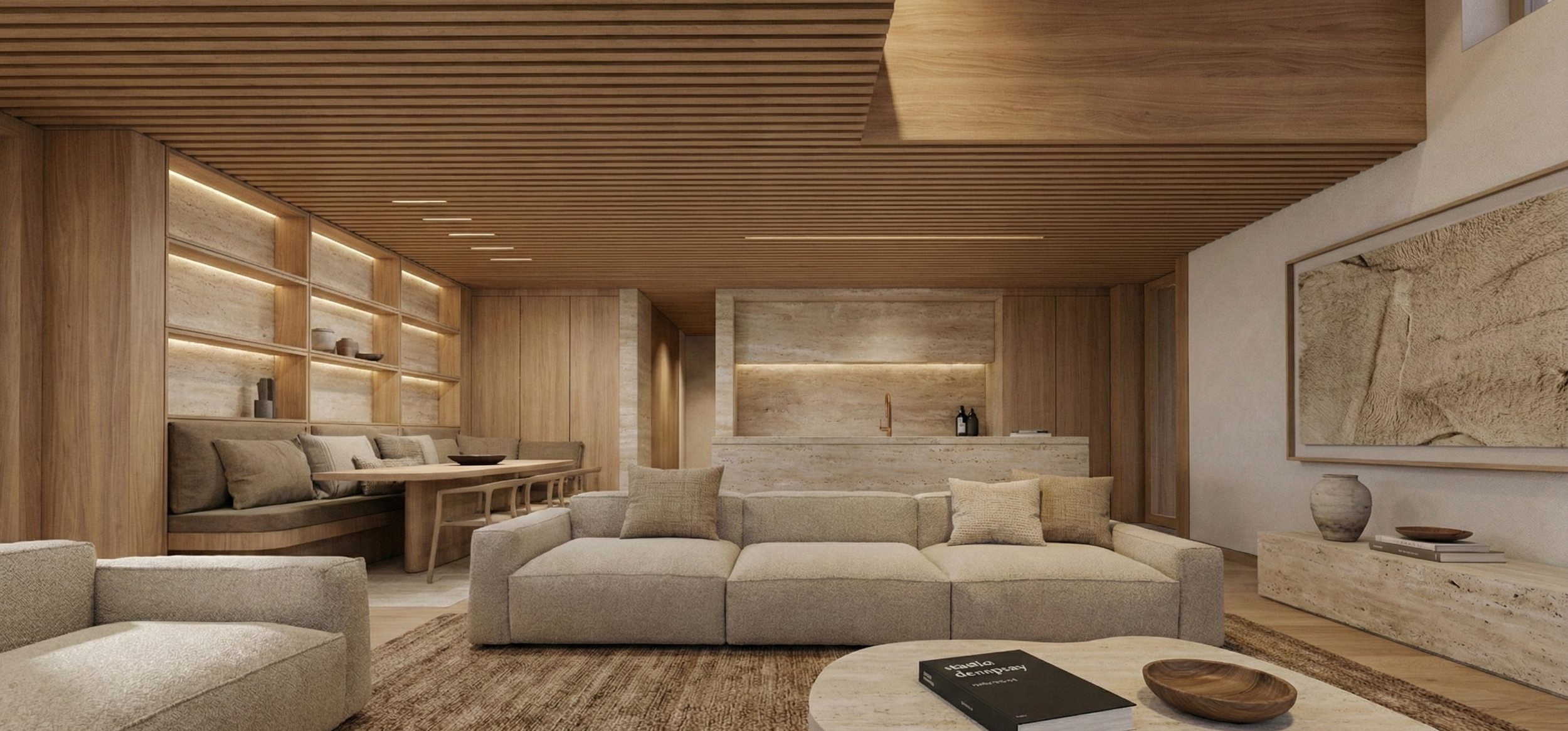 Chalet in italie, hedendaagse warme mid century modern