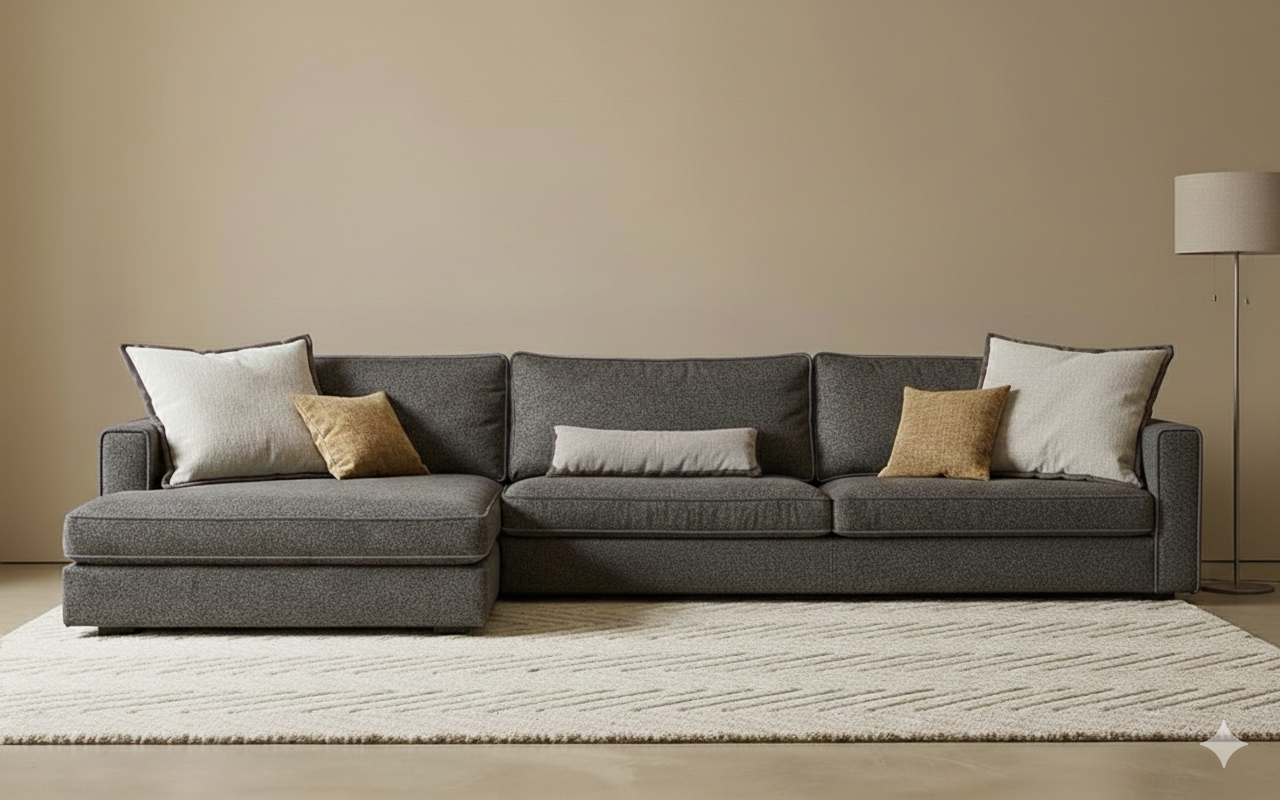 Ronde eettafel met houten stoelen en enkele kommen en borden, minimalistisch interieur. Japandi studio dempsey interieurarchitect