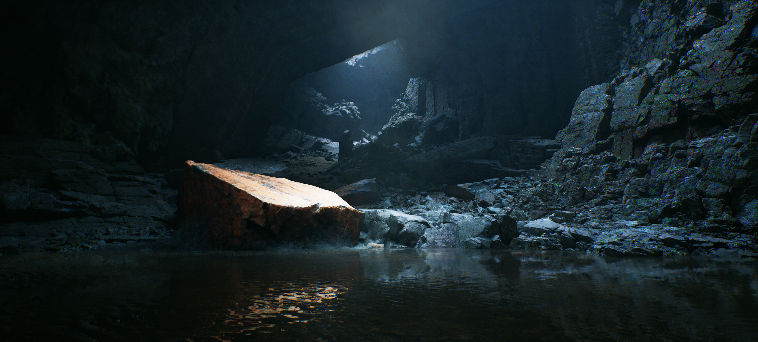 Echoes of the Forgotten, 2026. Environment created using Unreal Engine 5.7 and edited using Adobe Photoshop. 