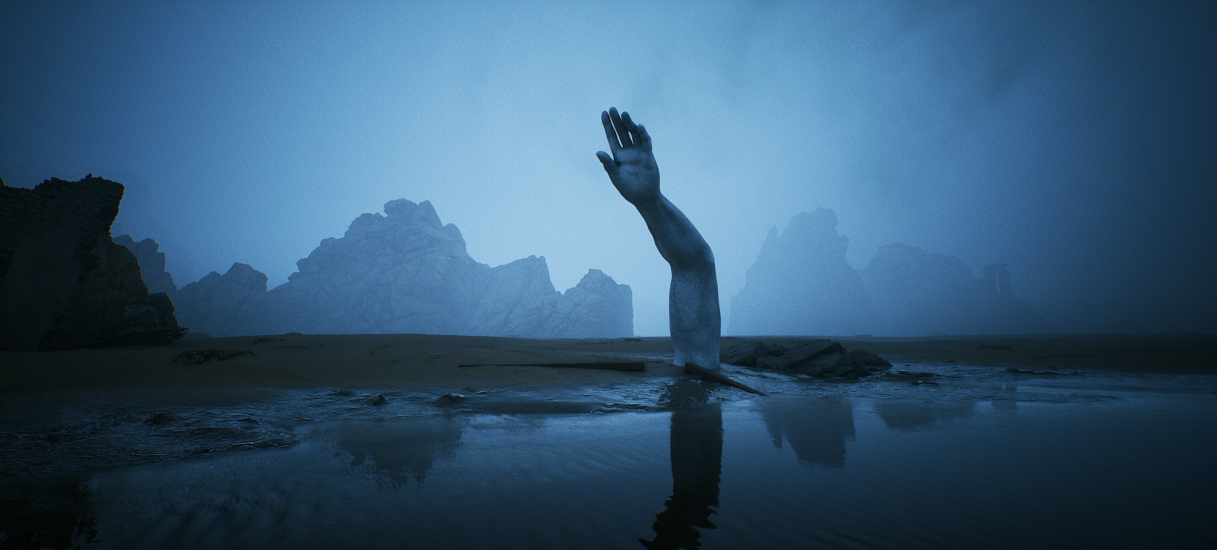 Echoes of the Forgotten, 2026. Environment created using Unreal Engine 5.7 and edited using Adobe Photoshop. 
