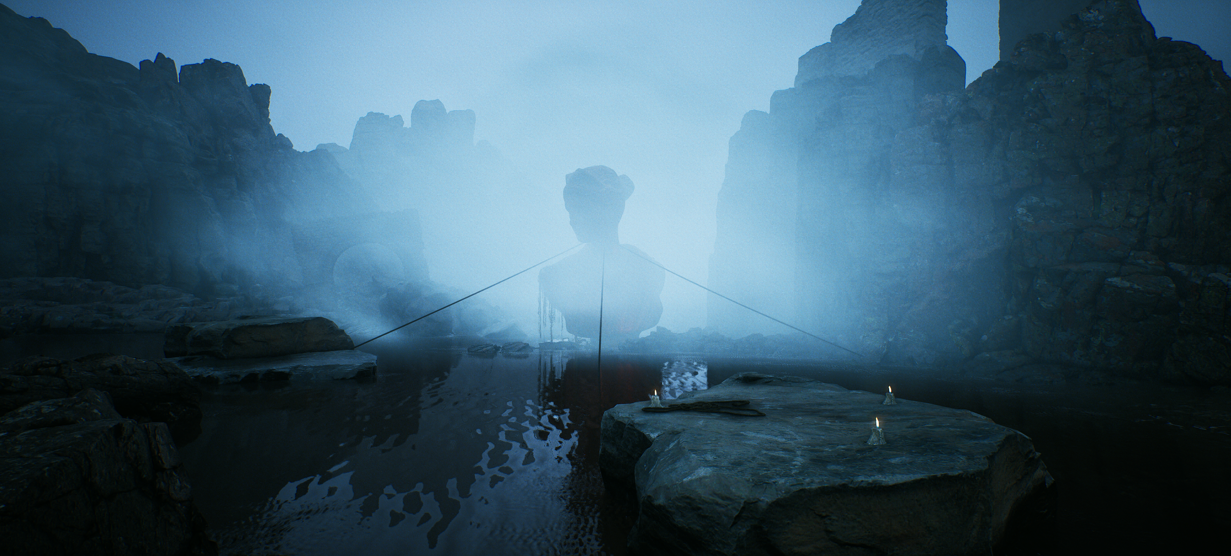 Echoes of the Forgotten, 2026. Environment created using Unreal Engine 5.7 and edited using Adobe Photoshop. 