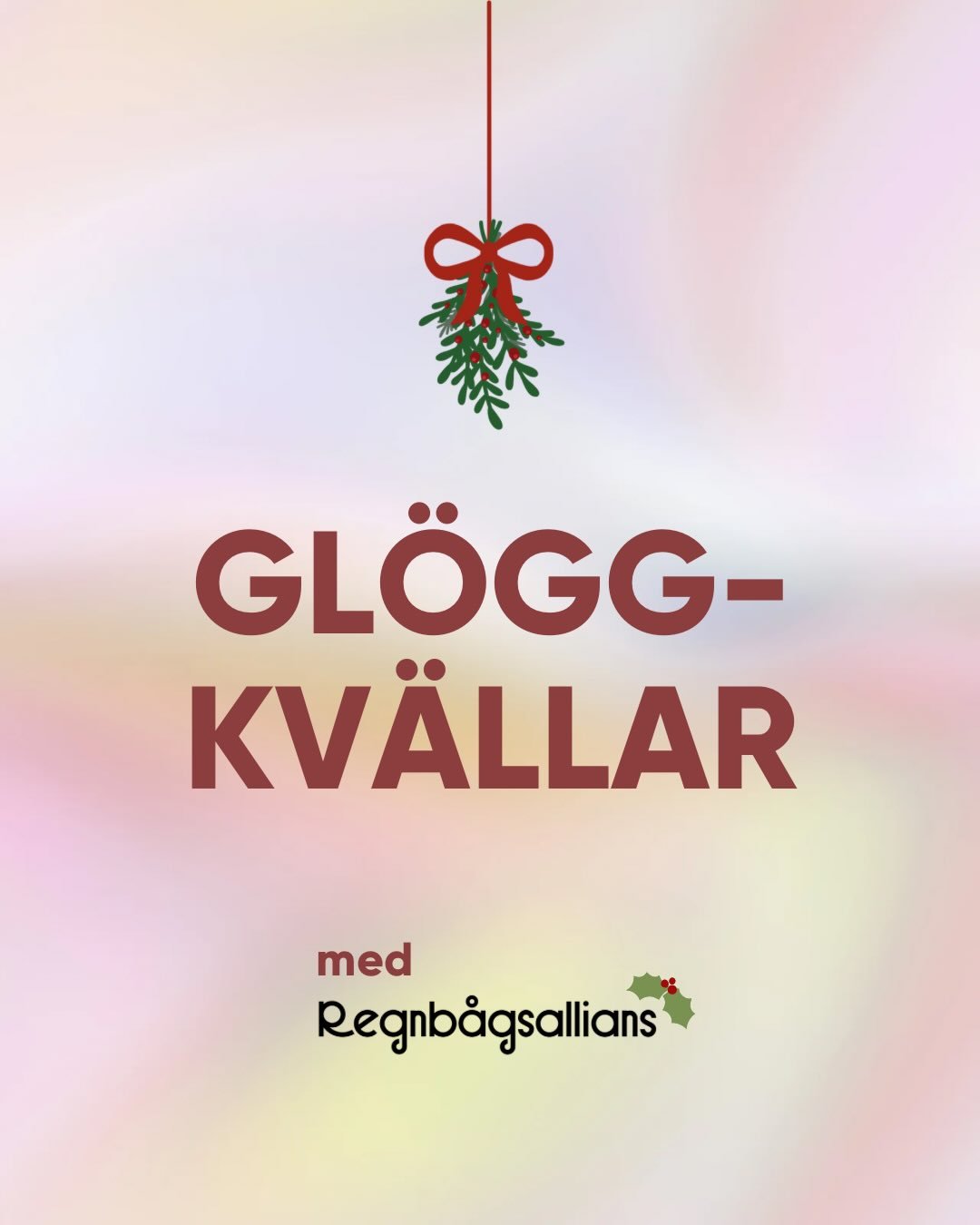 Regnb&aring;gsallians ordnar igen tre mysiga gl&ouml;ggkv&auml;llar🕯️

Var och n&auml;r?
Helsingfors p&aring; Velour fredagen 5.12 kl. 18-21:00
&Aring;bo p&aring; Koulu tisdag 16.12 kl. 19-21:30
Jakobstad p&aring; Black sheep torsdag 18.12 kl. 19-21