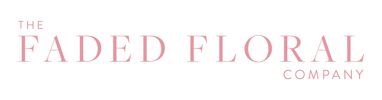 Logo of The Faded Floral Company with pink and black text.