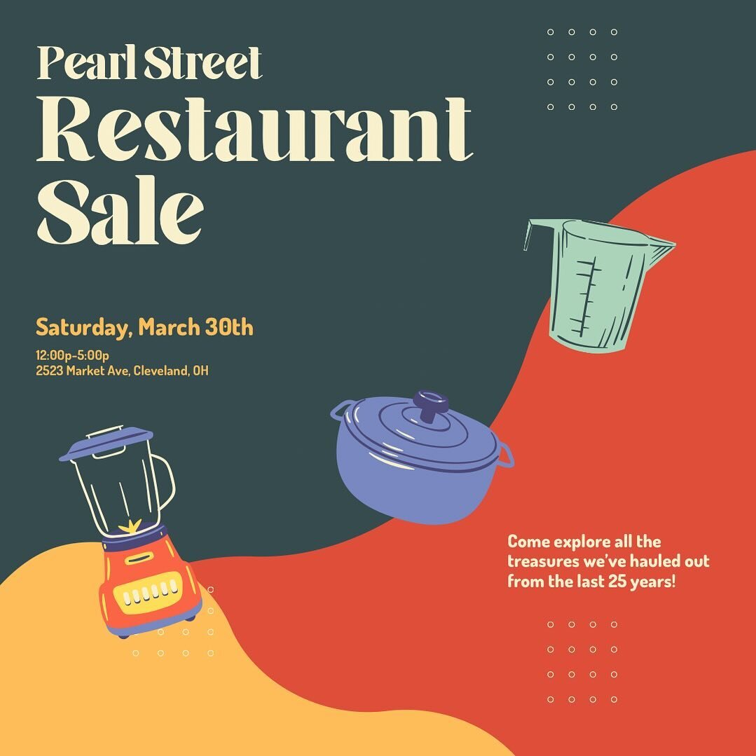 This Saturday!
Come and raid all the treasures the flying fig/pearl street has been accumulating over the last 25 years! Lots of collectible glassware and great kitchen items!