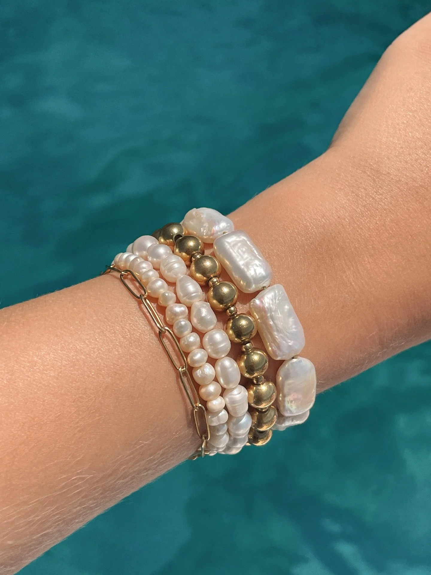 Favourite bracelet stack! Featuring something new launching soon🌞🫶