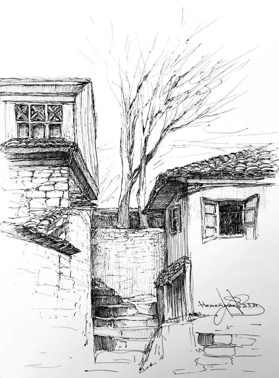 Bağçasaray, 1920 · «Мій витончений Крим» · Графіка · Лінер / папір · 20 × 30 см
