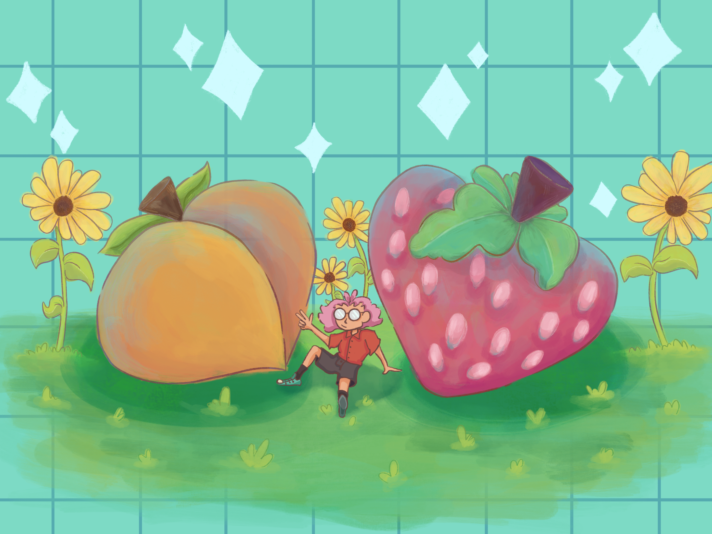 Peach and Strawberry. 2021. Digital. 