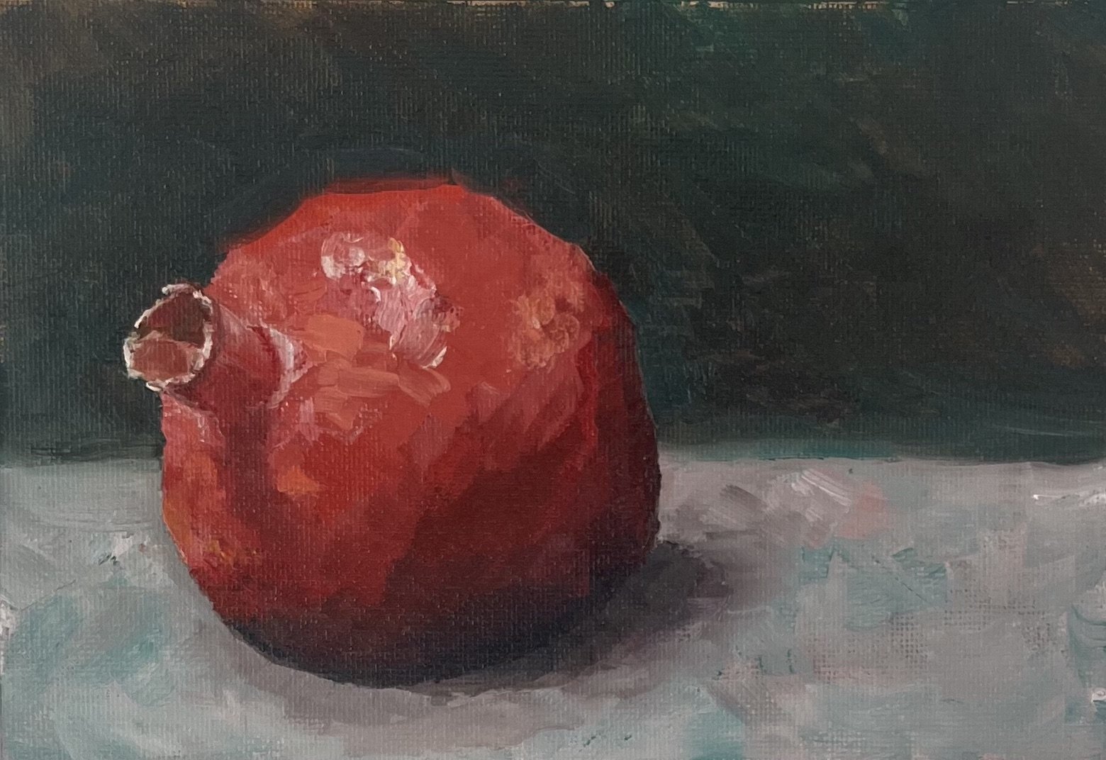 Pomegranate Heart, oil on canvas, 6 x 8 inches