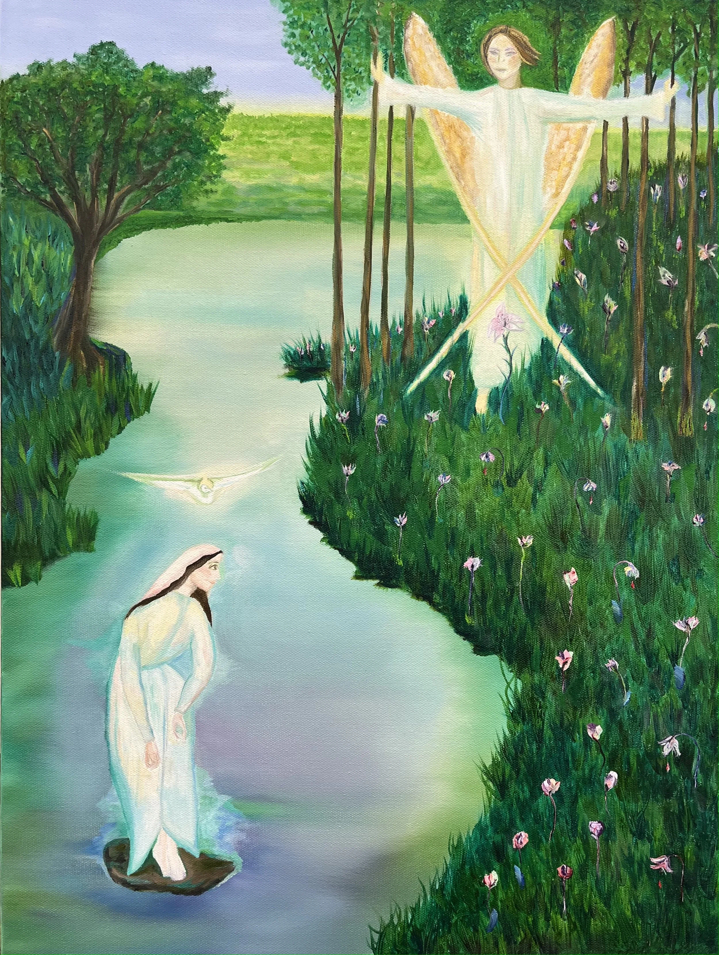 The Annunciation, oil on canvas, 16" x 20"