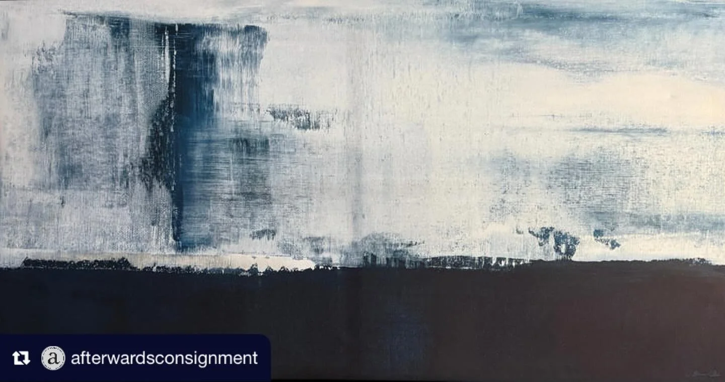 Repost from @afterwardsconsignment
&bull;
Carol Benson Cobb &ldquo;Cove Series&rdquo; Mixed Media Artwork
Our Price: $1,295.00
Height = 40&rdquo;H
Width = 76&rdquo; W
Color = Black, Blue, And White