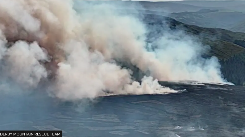 Wildfire at Peak District's Snake Pass 'under control'