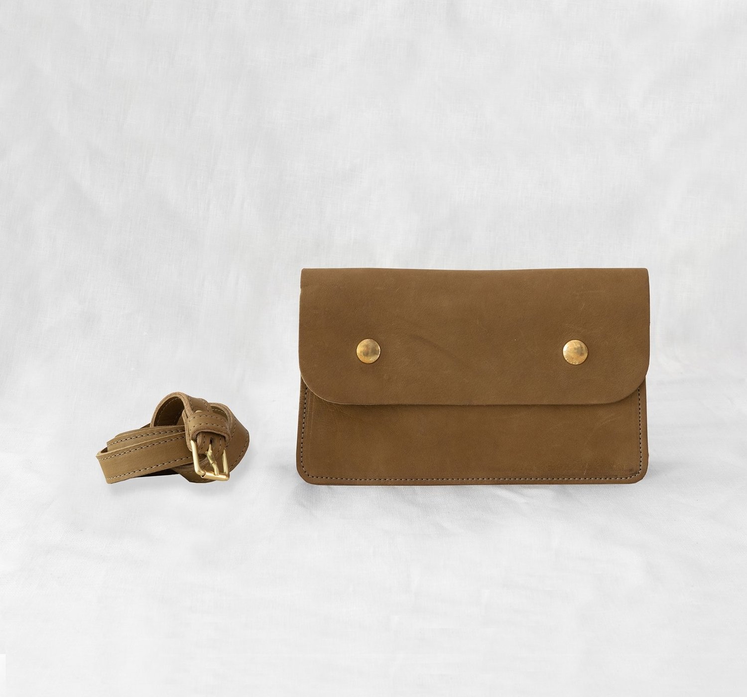 Hermes Cognac Brown Leather Gold Travel Carryall Bum Fanny Pack Waist Belt  Bag