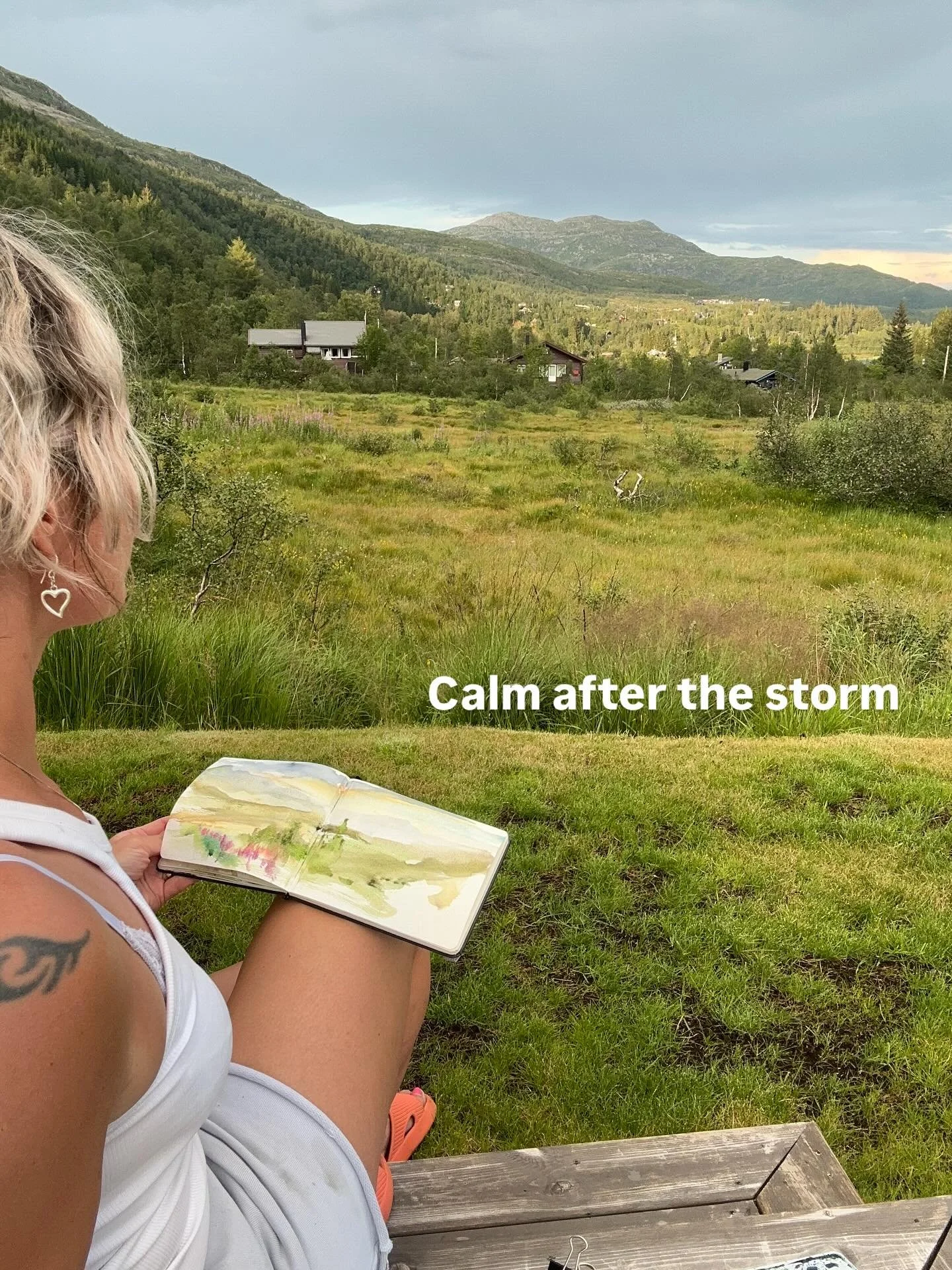 I love a good thunder storm, this one rumbled on for a good hour or so with some pretty close lightning strikes.
#thunderstorm⚡️ #calmafterthestorm #summerstorms #dramaticsky #watercoloursketch #mountains #mountainlife #kvamskogen #hytteliv #hyttep&a