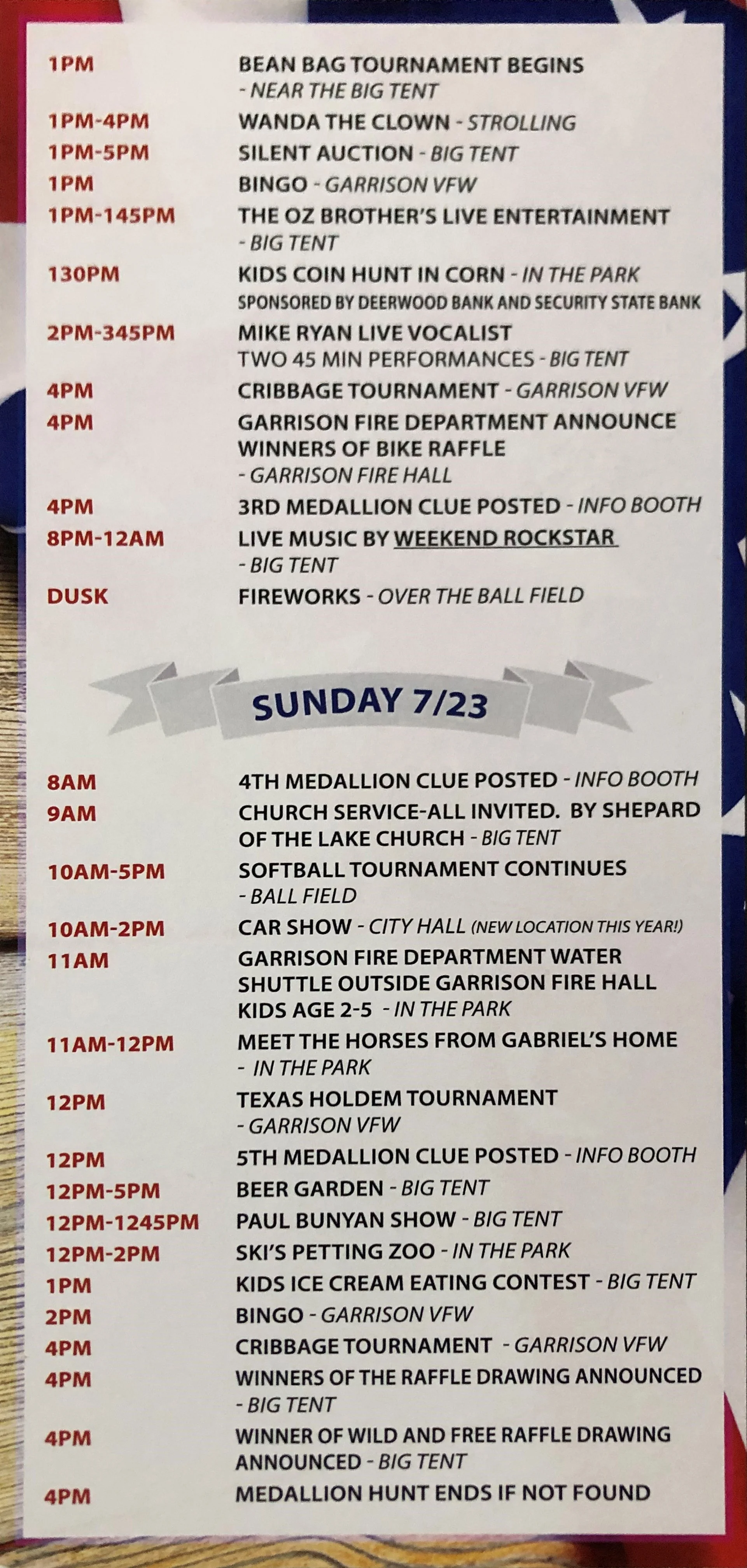 Garrison Play Days — Garrison Commercial Club