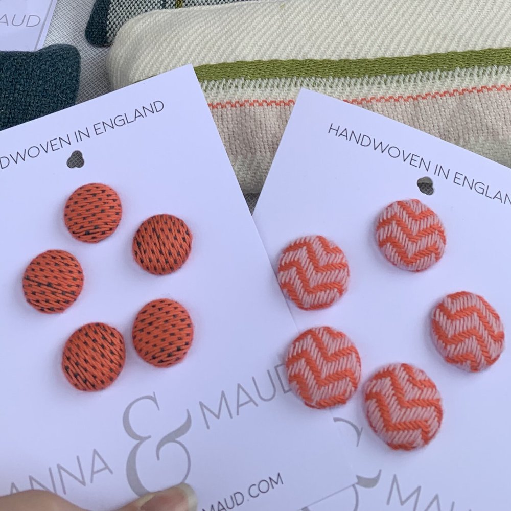 Anna &amp; Maud woven buttons &amp; brooches
