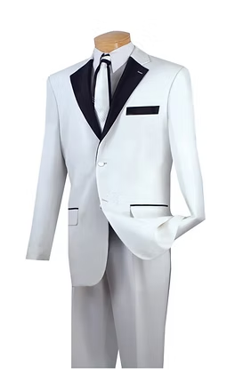 Vinci Suit in Tuxedo White