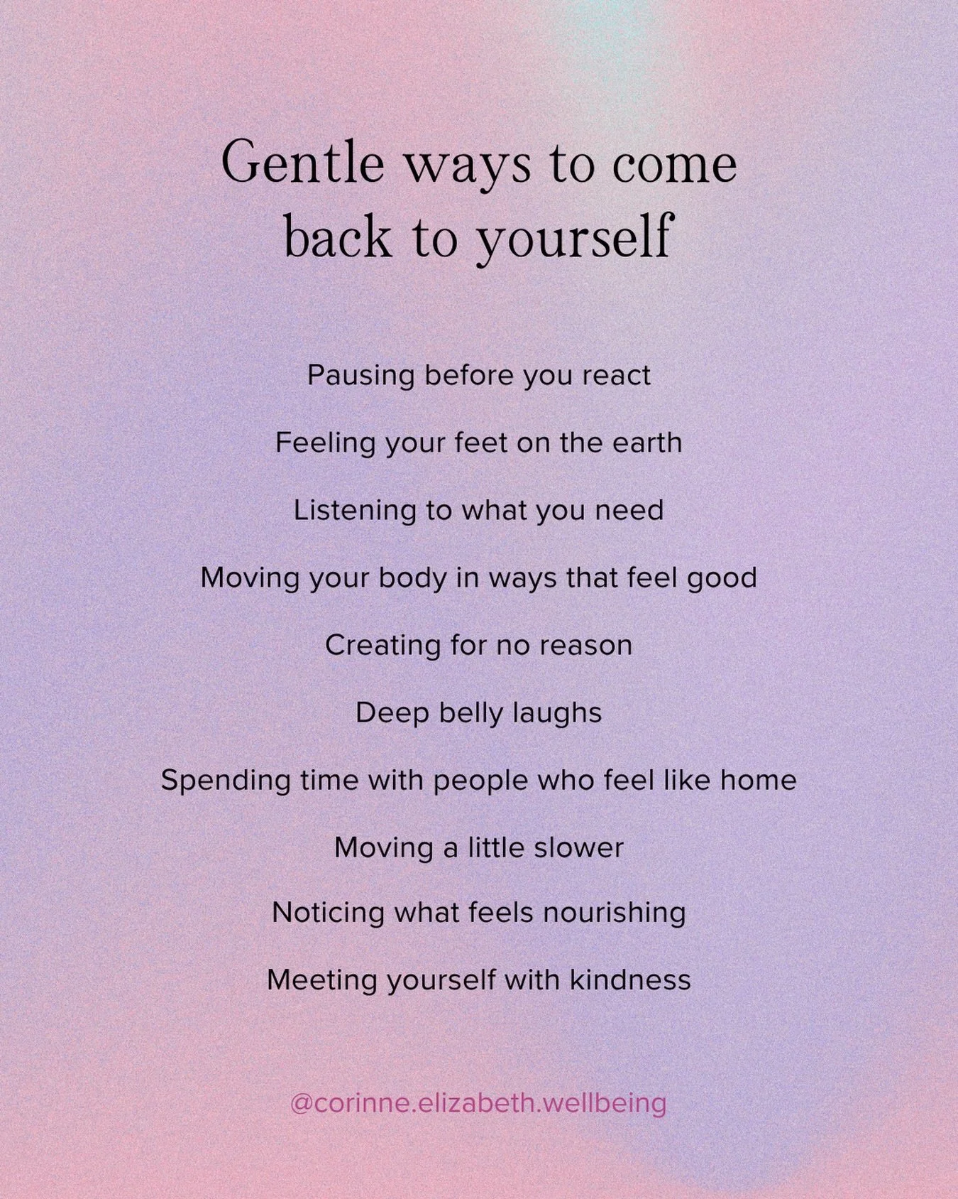 Life has a way of pulling us in lots of different directions. And sometimes, without even realising it, we can lose touch with the things that help us feel most like ourselves 🌷

This is a gentle reminder that coming back to yourself doesn&rsquo;t h